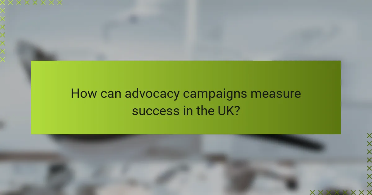 How can advocacy campaigns measure success in the UK?
