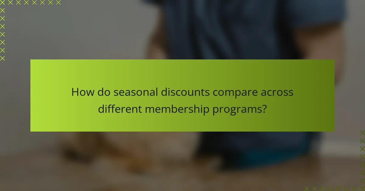 How do seasonal discounts compare across different membership programs?
