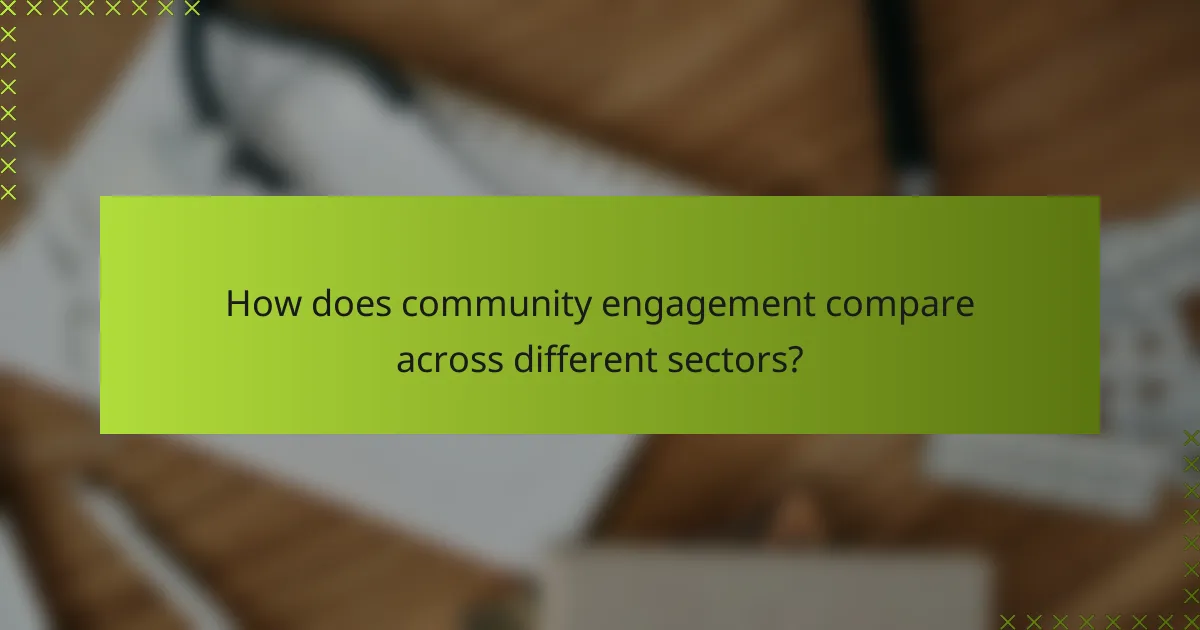 How does community engagement compare across different sectors?