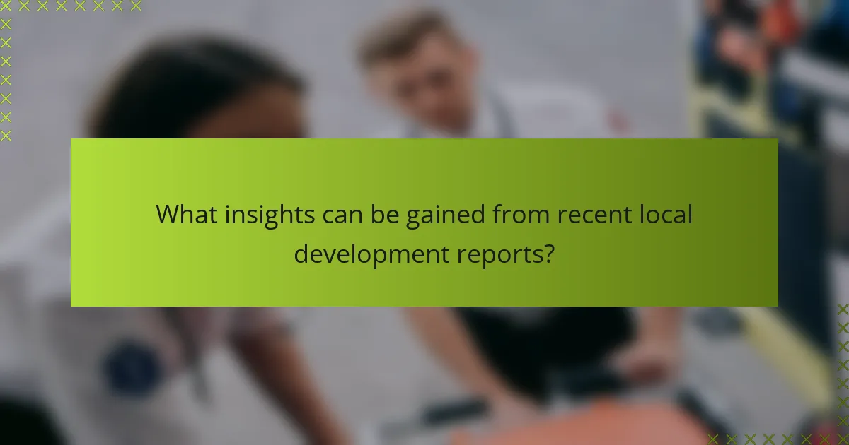 What insights can be gained from recent local development reports?